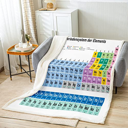 Tavola periodica degli elementi Sherpa Coperta educativa in pile per bambini ragazzi ragazze adolescenti studio coperta di peluche coperta chimica sfocata coperta regina 200 x 200 cm