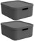 Rotho Albula light 2er-Set Aufbewahrungsbox 20l mit Deckel (Anthrazit)