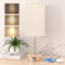 STANBOW Nachttischlampe Touch Dimmbar, Tischlampe mit USB A+C Ladeanschlüssen, Leinen-Lampenschirm, Kleine Lampe für Schlafzimmer, Wohnzimmer