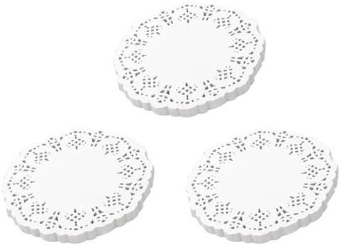 Centrini di carta in pizzo, 300 pezzi, tovagliette decorative rotonde da 11,4 cm, fodere per torte, dessert al forno da tavola