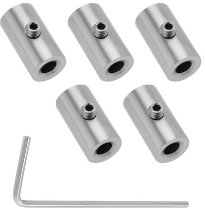 LT Easiyl 5x Morsetto Per Cavo Metallico In Acciaio Inossidabile 304 Da 1Mm-1,5 Mm Con Chiave Esagonale Lunghezza 15 Mm Diametro Esterno 8 Mm Diametro Interno 3,5 Mm