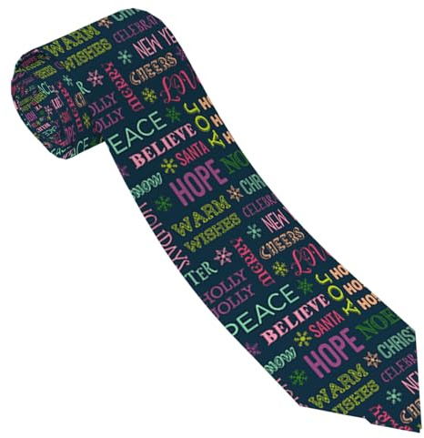 Womgela Christmas Wishes Men's Tie Necktie Formal Business Suit for Men Wedding Groom Groomsmen Boyfriend