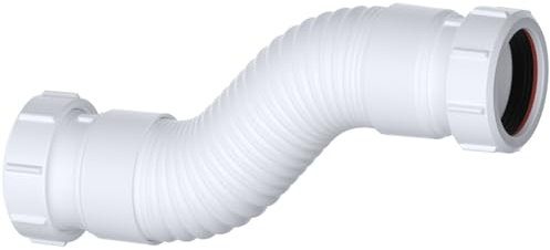 PlumbEZ Flexible Waste Pipe Connector - 1.1/2 Inch (40mm) Compression, Perfect for Shower Waste or Drain Pipe Installations