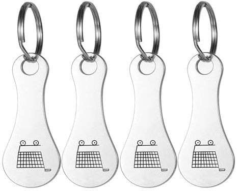 jatimdotin 4Pcs Trolley Token, Shopping Trolley Removers, Removable Shopping Trolleys Token Keyring for Releasing Supermarket Trolleys