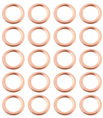 The Lord of the Tools 20 Pezzi Guarnizioni Per Tappi Di Scarico dell'olio 12x18x2mm Anelli Di Tenuta Di Riempimento Anelli Cavi Guarnizioni In Rame Rondelle Guarnizioni Per Tappi Di Scarico