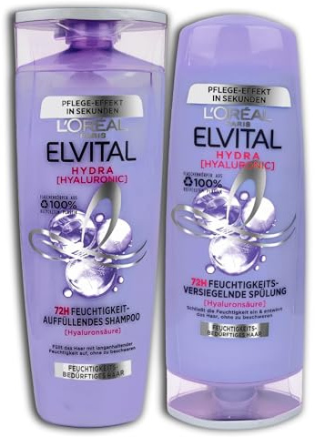 2-delat hårvårdsset Elvital schampo balsam Hydra Hyaluron fuktgivande 300 +250 ml