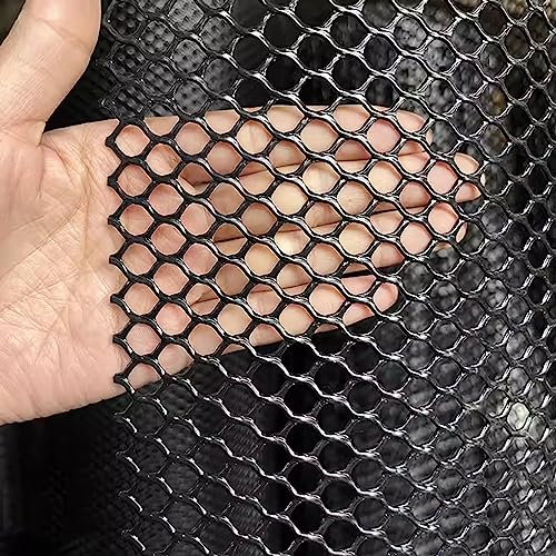 Rouleau de clôture en plastique tressé noir avec trous de 7,6 cm x 30 m - Extra long - Pour balcon