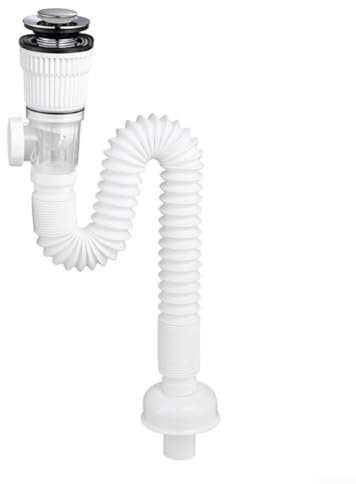 Égouttoir de lavabo, flexible de vidange, siphon de lavabo, avec double design anti-insectes, pour robinets de lavabo de salle de bain