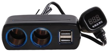 Adattatore di ricarica portatile per auto con doppia porta USB e voltmetro Presa di corrente intelligente da 80 W per ricarica da viaggio