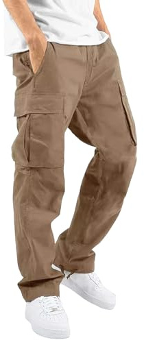 Herr Cargo Joggingbyxor Casual Dragsko Baggy Workout Joggers Straight Stretch Vandring Atletiska byxor med flera fickor