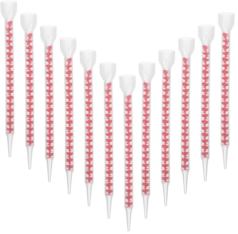 HOMSFOU 12 pezzi Ugelli Miscelatori per Epossidico Resistenti Beccucci Spirale per Sigillatura Precisa Applicatore per Giunti di Piastrelle in Cucina e Bagno Strumento Leggero e Facile da