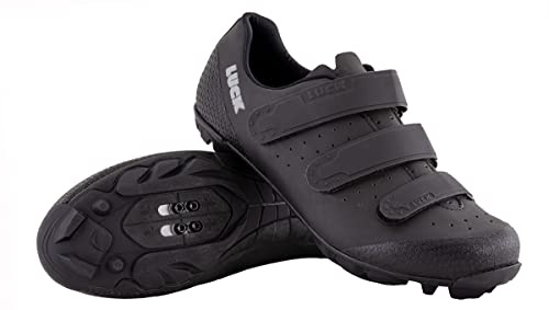 LUCK Zapatillas de Ciclismo Matrix Revolution MTB, con una estupenda Suela de Carbono Muy Ligera y rígida y Triple Velcro para un Ajuste