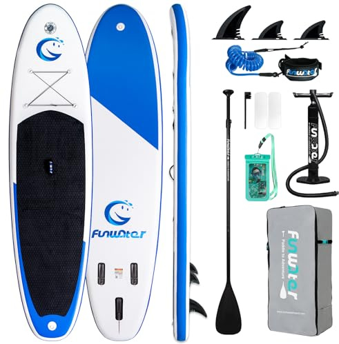 FunWater Stand Up Paddle Board Ultra-Light Inflatable Paddleboard with SUP Accessories for Adults & Youth of All Skill Levels