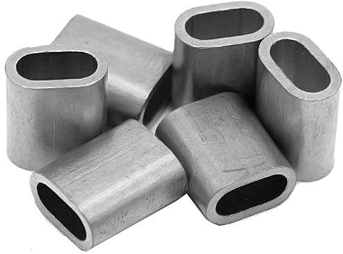 Constrabo | 5 x Aluminium Pressklemme 11 mm | Ovale Alu Pressklemmen nach DIN EN 13411-3 (DIN 3093) | Presshülsen, Alu Klemme Stahlseil, Draht Seilverbinder, Drahtseilklemme, Quetschhülsen Drahtseil