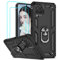 LeYi Hülle für Samsung Galaxy M32 4G Handyhülle A22 4G&2*Schutzglas Schutzfolie,360 Grad Ring Halter Ständer Handy Hüllen Militär Standard Fallschutz Stoßfest Cover Bumper Schutzhülle Case Schwarz