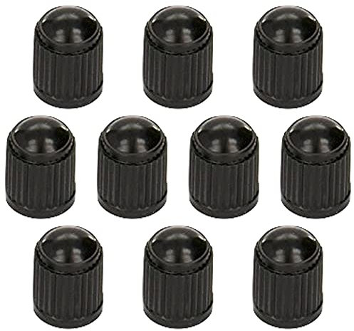 Stocc Reifenventilkappe,Kunststoff-Staubschutzkappen,Abdeckung schwarz für universelle Passform Schrader-Ventile, Motorrädern, Kinderwagen und Schubkarren verwendet werden (10 Ventilkappen)