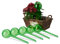 Relaxdays Bulle d’arrosage pour Vos Plantes, Lot de 6, contenance : 250 ML, en Plastique, H x D 28 x 8 cm, Verte