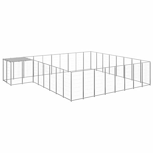 ARKEM Hundezwinger Silbern 20,57 m² Stahl Welpenauslauf Faltbar Freilauf Dog Crate Indoor