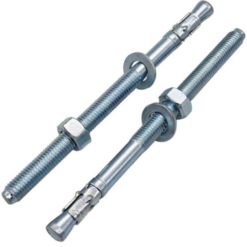 SKIR'CO (2 Stück) Verzinkte Keilanker M12 x 180 mm Metalldübel Ankerbolzen Mauerwerk Anker Betonanker