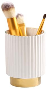 Nwvuop Support pour pinceaux de maquillage en céramique, blanc