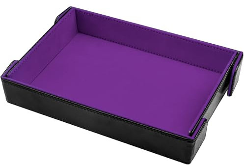 SIQUK Plateau de Dés Magnétique Piste de Dés Pliable Rectangulaire Dice Tray pour DND RPG Jeux de Table, Violet