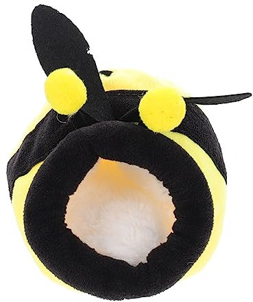 BESPORTBLE Hamsternest mit Kapuze Kühlhaus für Haustiere Hamsterkäfige Hamsterfutter Nestzubehör für Hamster hamsterbett nagerhaus pet Bed Zuckergleiternest Hamster warmes Nest Flanell Yellow