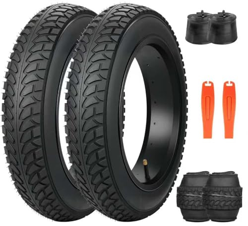 ZUKKA 2er-Pack 16x3.0 E-Bike Reifen Fat Bike Reifen 16 Zoll Mantel 80-305 Plus 2er-Pack 16 Zoll Schlauch 16x3.0 Für E-Bike Elektrofahrrad Roller Kinderfahrrad