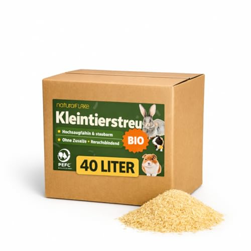 Litière bio pour petits animaux 40 L - Litière très absorbante en carton - Pour lapins et rongeurs