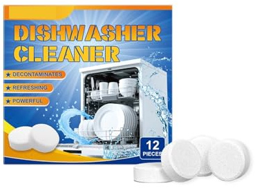 Diskmaskinsrengöring Löser upp oljefläckar snabbt Minskar lukter Hämmar effektivt bakterietillväxt Tar bort kalkavlagringar Tvättmedelstabletter(12pcs Boxed)