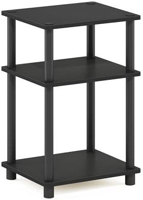 Furinno Sidobord med 3 hyllplan, trä, amerikansk/svart, 29,21 x 34,04 x 57,91 cm