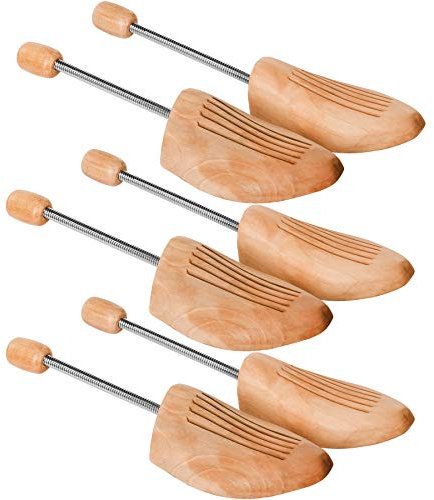 tectake 800595-3 Paar Schuhspanner mit Spiralfeder, Erstklassiges Lotusholz, Universell für Damen- und Herrenschuhe - Diverse Größen (44-45 | Nr. 403022)