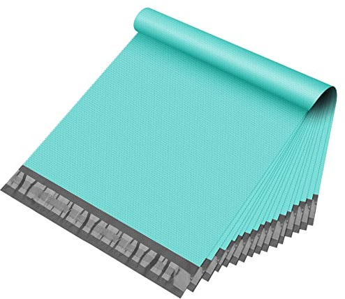 Fuxury Poly Mailers 10x13 100 Pcs,Durable Shipping Bags Embossed Dots Teal