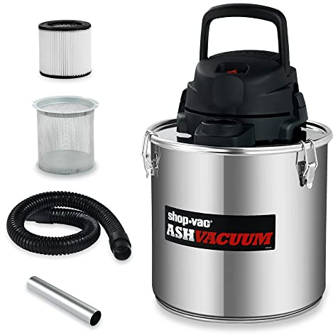 Shop-Vac 4 Gallon 2.0 Peak HP Ash Vacuum, 7.0 Amps Ash Vac Cleaner with HEPA Filter, Hose and Accessories for Fireplaces, Wood Stoves, Pellet Stoves and BBQ Grills. 4040988
