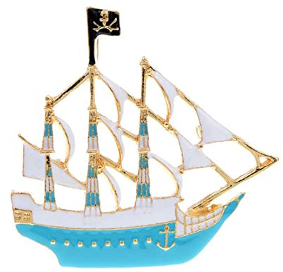 Emalj Båtbrosch Unisex Segelnål Smycken Båttillbehör Kostym Jacka Brosch Present 3 färger Tillgänglig