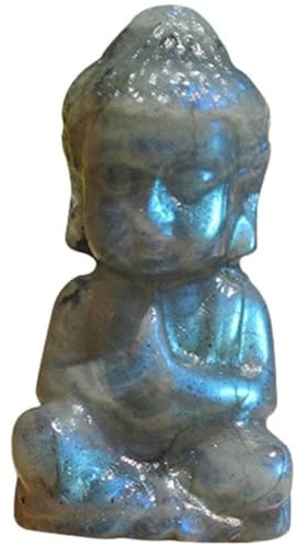 3D snidade labradorit baby buddha baby sten Buddha figur Piritual Healing figur för lycka till heminredning