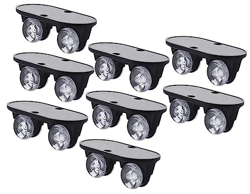 JECOMPRIS 8pcs Self-adhesive Castor Wheels for Plastic Storage Boxes Easy to Install No-tool Home Storage Case Wheel