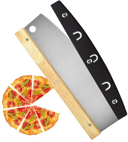 Taglia Pizza, Tagliapizza 32cm, Taglia Pizza Acciaio, Accessori Pizza, Coltelli Pizza Grande, Tarocco per Impasti, Raschietto Cucina per Tagliare Pasta, Pizza, Biscotti e Torte