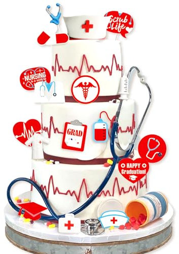 decorazione per torta infermieristica toppers per cupcake infermieristici decorazioni per torta di laurea per la festa di laurea infermieristica forniture per la festa del medico infermiere