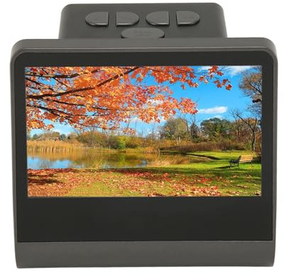 Plyisty Escáner de Diapositiva de Película Compacta de 48MP, Pantalla LCD de 5 Pulgadas, Mejoras, Mejoras de Tamaño y de Tamaño, Ideal para Usuarios de y Mac, Incluye Manual de Instrucciones