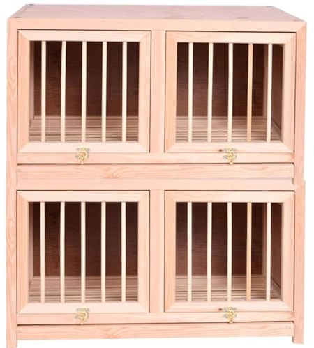 Wooden Pigeon Aviary Cage with Double Doors, Spacious Outdoor Bird Cage for Breeding and Racing, Features Flip Door for Easy Access, Ideal for Pigeon Pairing