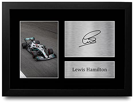 HWC Trading Lewis Hamilton A4 Gerahmte Signiert Gedruckt Autogramme Bild Druck-Fotoanzeige Geschenk Für F1 Formel Eins Fans