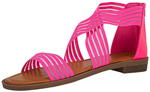 Fitters Footwear That fits dam sandal Christina syntetisk bekvämt gummiband perfekt passform storlek (EU,), - rosa - 44 EU