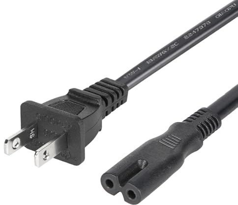 AC Power Cord for TCL Roku Sharp Insignia Hisense Smart LED LCD HD TV 2 Prong Power Cable