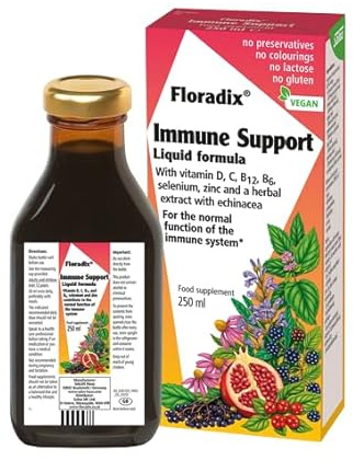 Immunstöd, flytande formel, vitamin D, C, B12, B6 och zink, vegan, glutenfri, 250 ml
