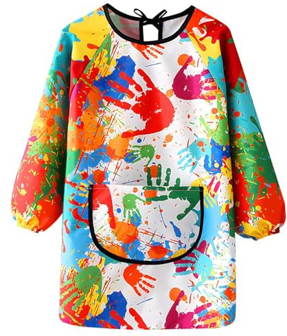 Ockyunoo Tablier Peinture Enfant, Blouse Peinture Enfant, Tablier Enfant, Tablier Enfant Peinture, Blouse Enfant Peinture, Tablier De Peinture pour Enfant, pour La Cuisson, La Peinture, La Poterie