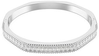 Swarovski Matrix Armreif, Baguette-Schliff, Weiß, Rhodiniert