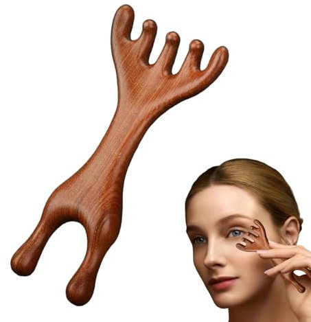 Sandelholzkamm für Damen, Sandelholzkamm - Glättungskamm aus Hirschgeweih - Sandelholz-Kopfhautmassagegerät, Handmassagekamm für die Haarpflege