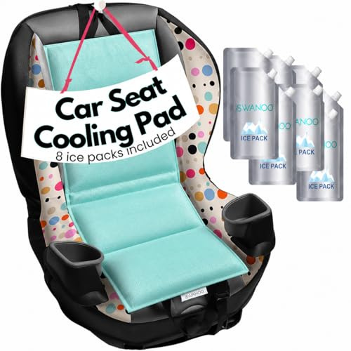 Almohadilla de refrigeración para asiento de coche, almohadilla de refrigeración para cochecito con bolsa de hielo para bebés y niños, protector de sol y calor para el forro de verano para asiento de