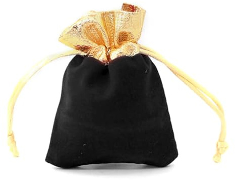 Borsa per coregne di velluto, 50 pezzi 7 x 9 cm Piccola sacca da imballaggio in velluto per pacchetti di gioielli per tasto per cuffia bracciale gadget di caramelle perle (Nero 7 * 9 cm)