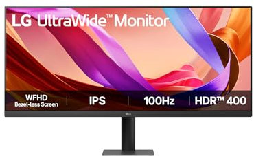 LG UltraWide 34U511A-B Monitor, 34, UWFHD (2560x1080), 100Hz, 5ms, IPS, 99% sRGB, DisplayHDR™400, Super Resolution+, Black Stabilizer, HDMI, DisplayPort, Lesemodus, HDR Effekt, Schwarz